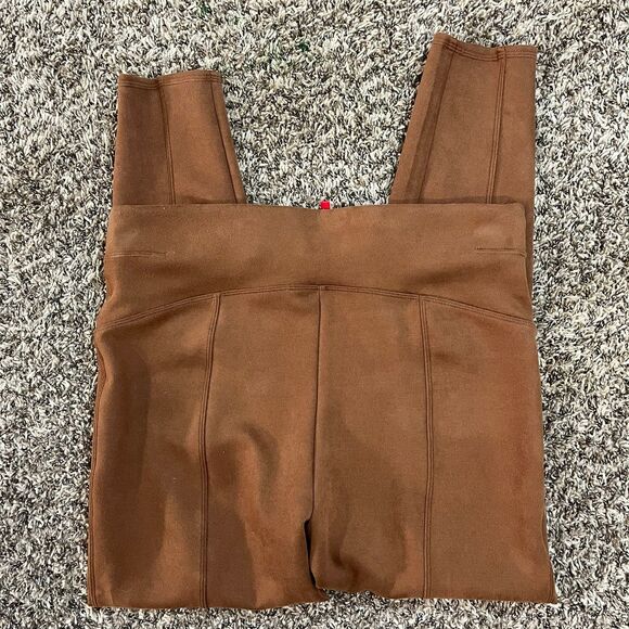 Spanx Faux Suede Leggings Rich Caramel High Waisted Size 1X - Picture 5 of 6